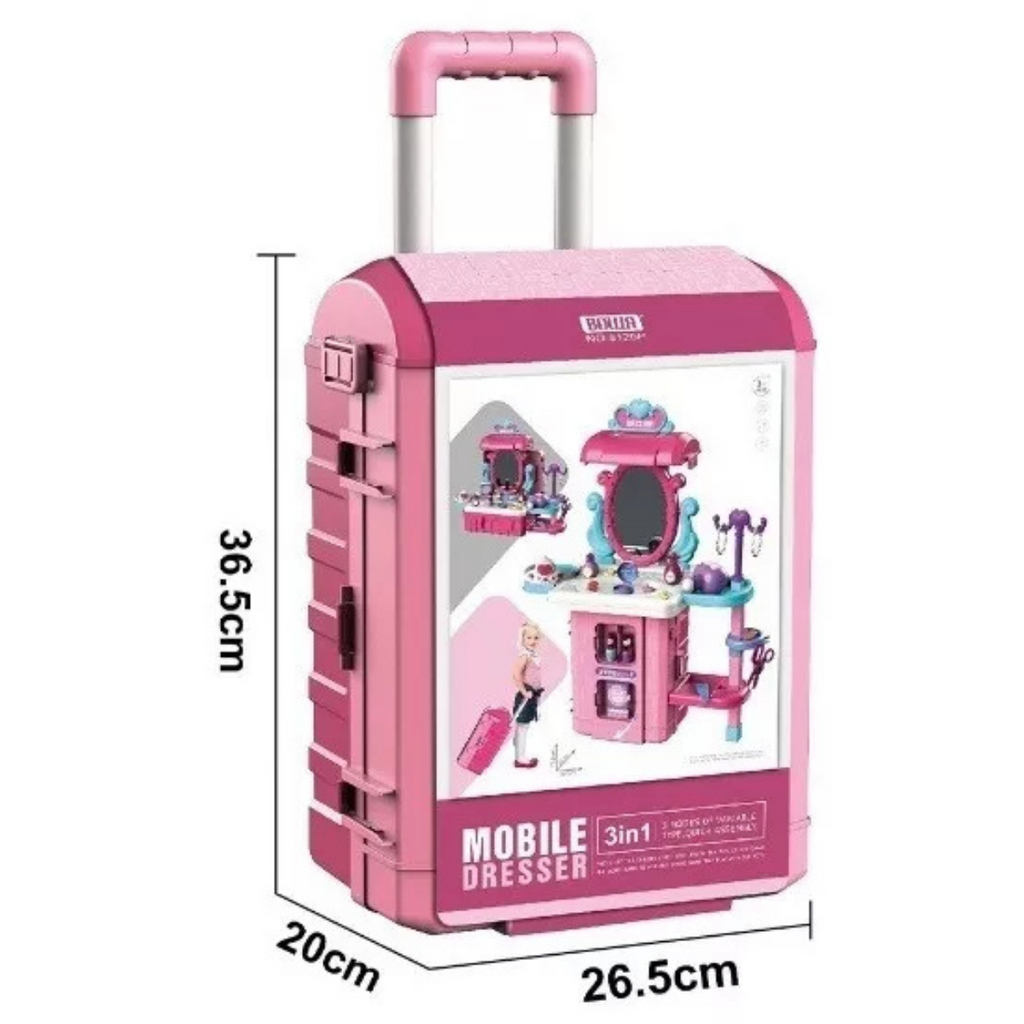 Maleta Juguete 2 en 1: Maquilladora Rosa