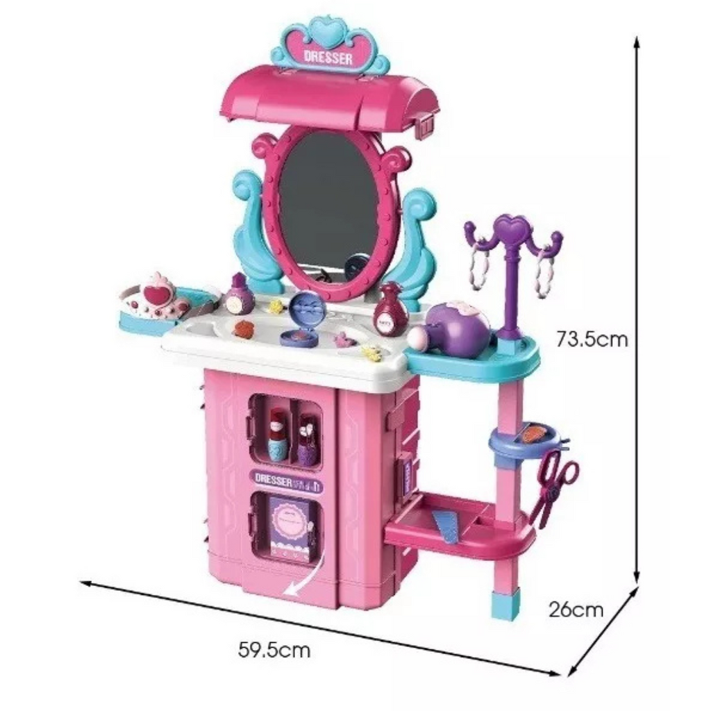 Maleta Juguete 2 en 1: Maquilladora Rosa