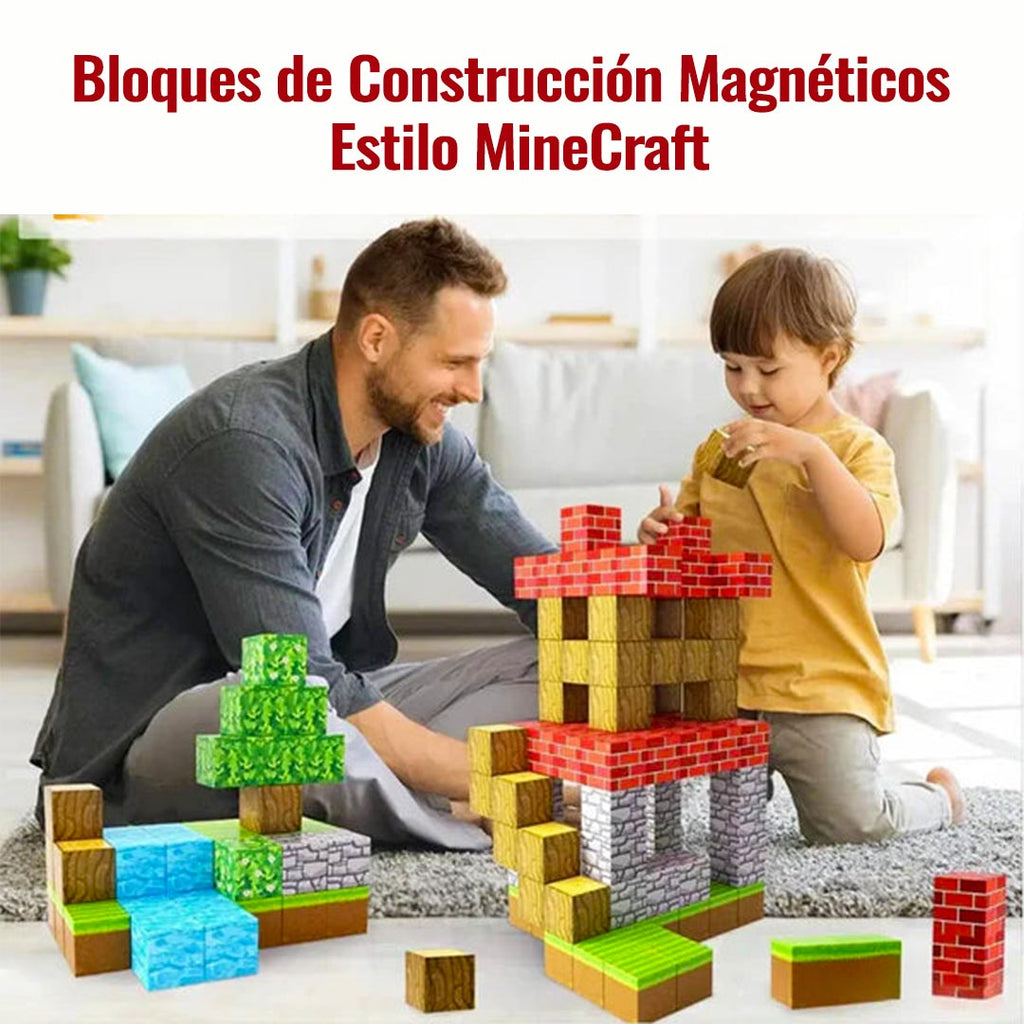 Bloques Armables Magnéticos Minecraft 75 Piezas
