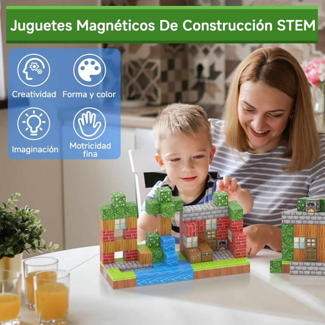 Bloques Magnéticos Bosque Niños 75 Piezas