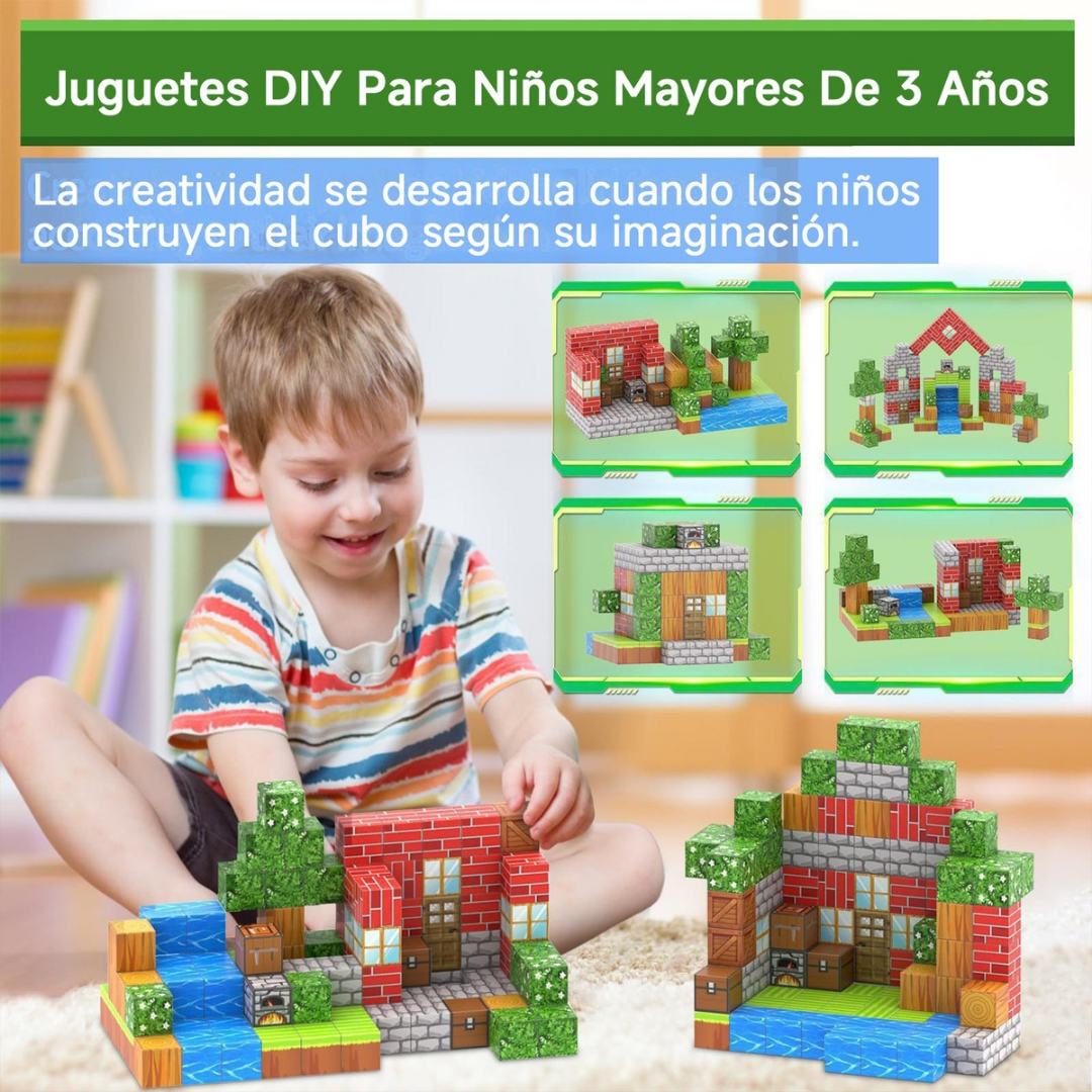 Bloques Magnéticos Bosque Niños 75 Piezas
